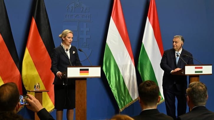 Bühne frei: Weidel und Orban am Mittwoch in Budapest.