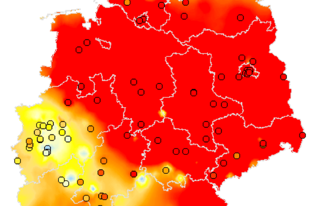 Wetter aktuell: Die Prognose des Umweltbundesamts für die PM2,5-Feinstaubwerte für den 14. Februar