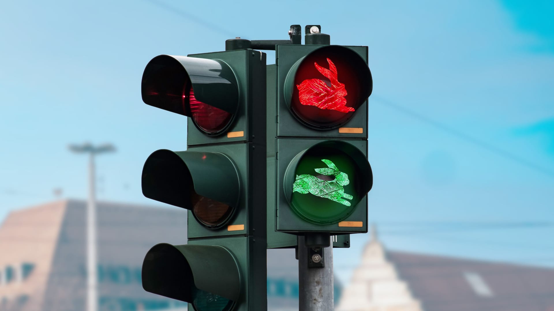 Hasen anstatt Ampelmännchen (Fotomontage): Die SPD wünscht sich Dürer Hasen für manche Ampeln in Nürnberg.