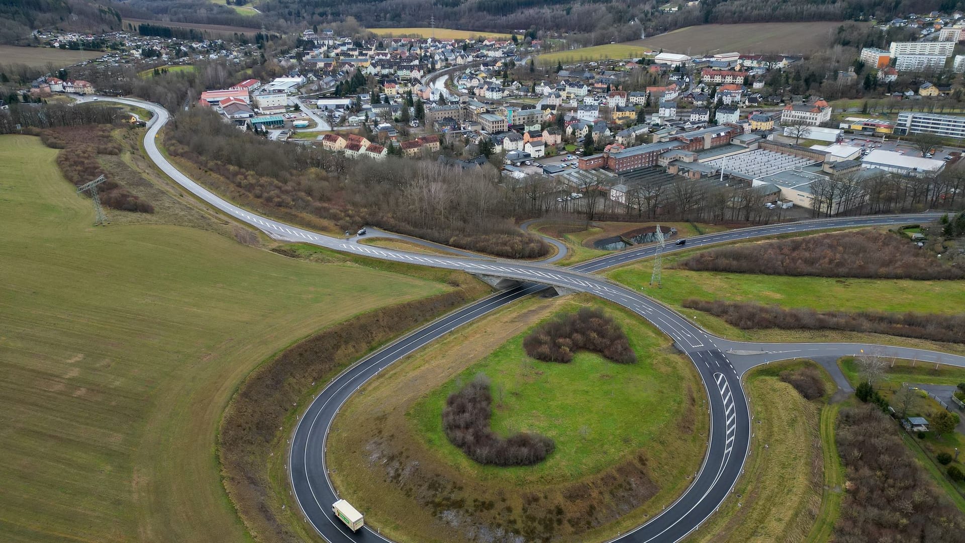 Bundesstraße 173 bei Flöha