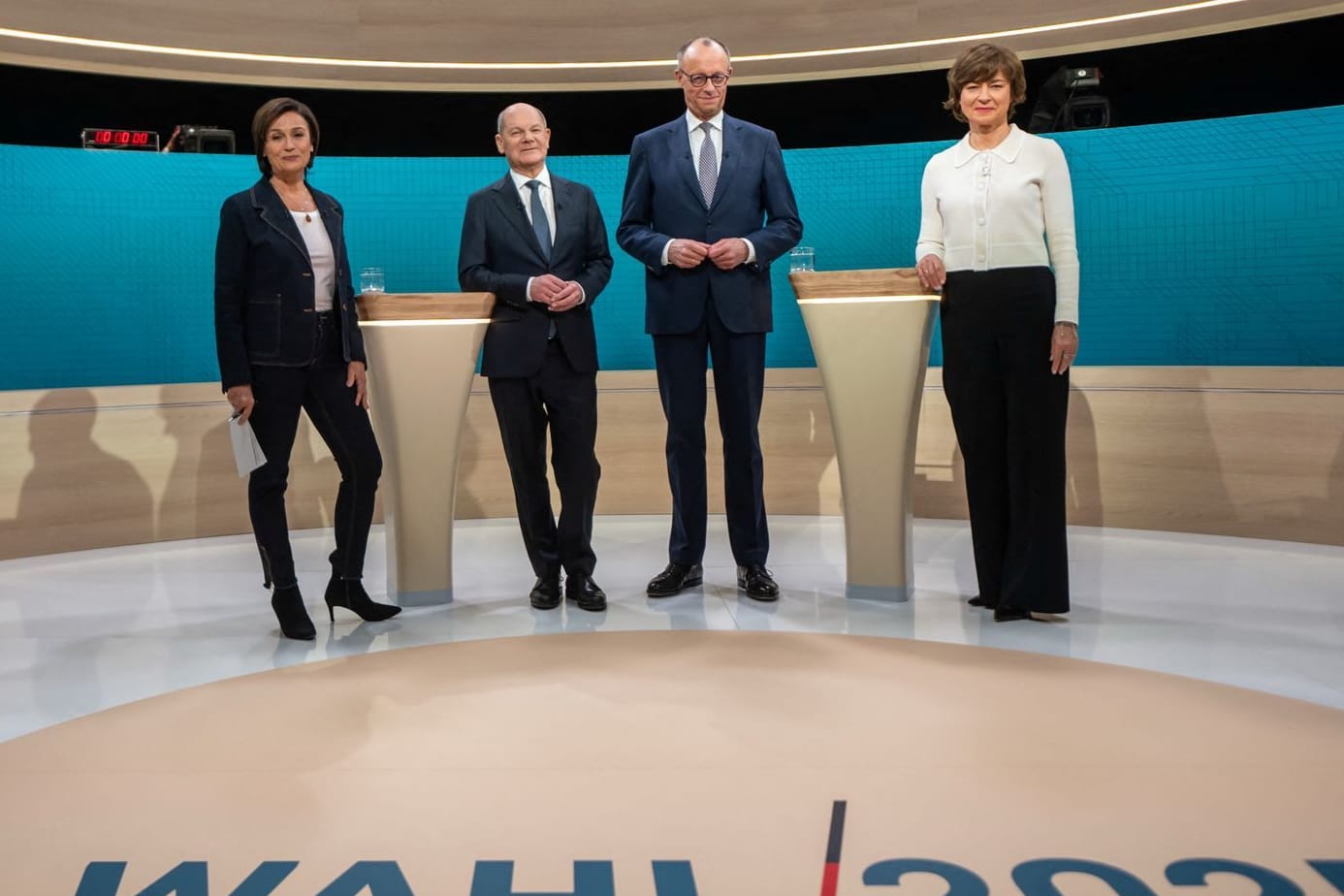 TV debate between German Chancellor Olaf Scholz and conservative challenger Friedrich Merz