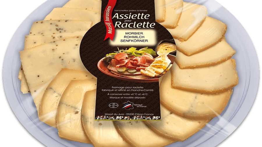 Teller mit Raclette-Käse