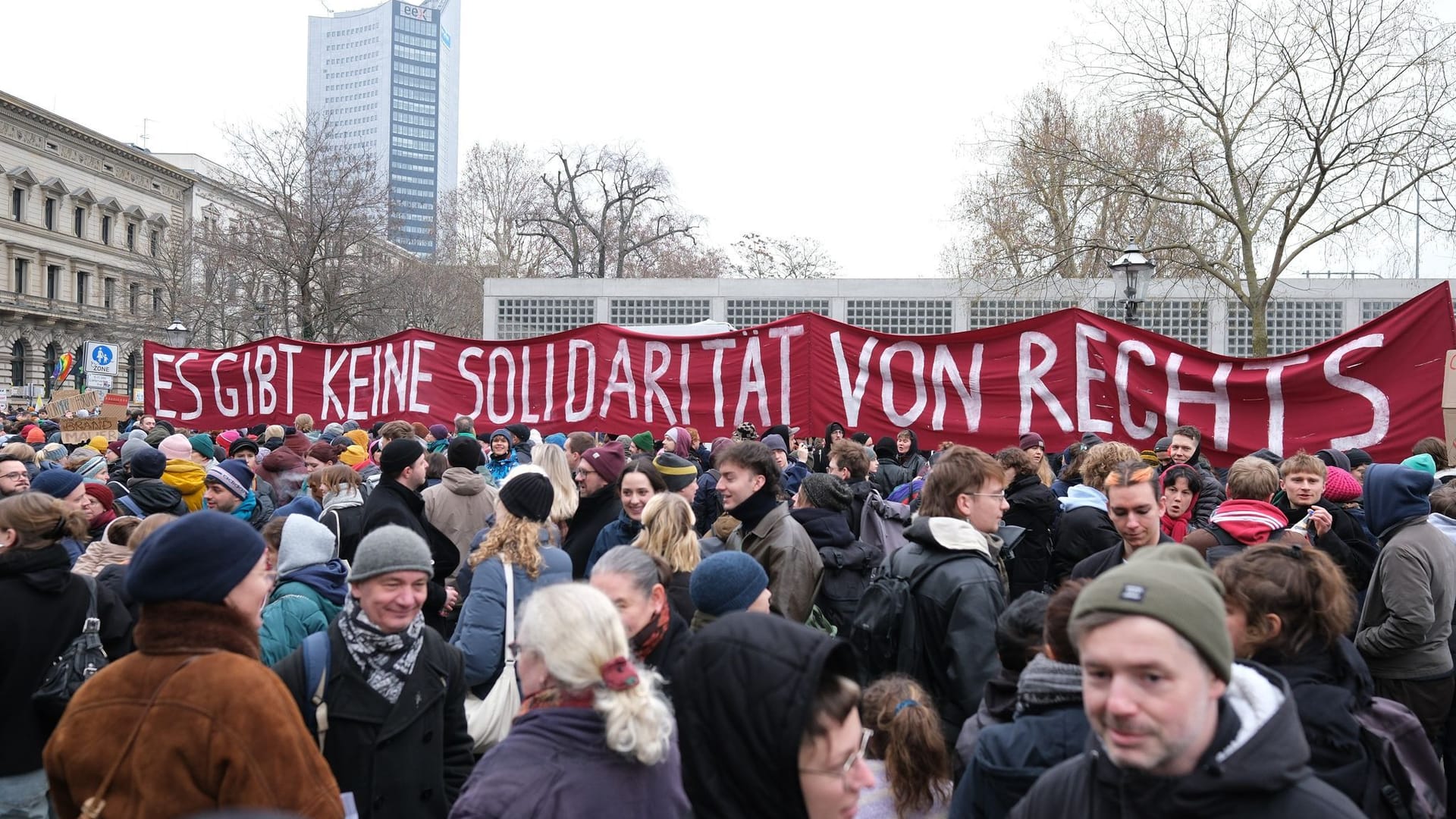 Demonstration zur Migrationspolitik - Leipzig