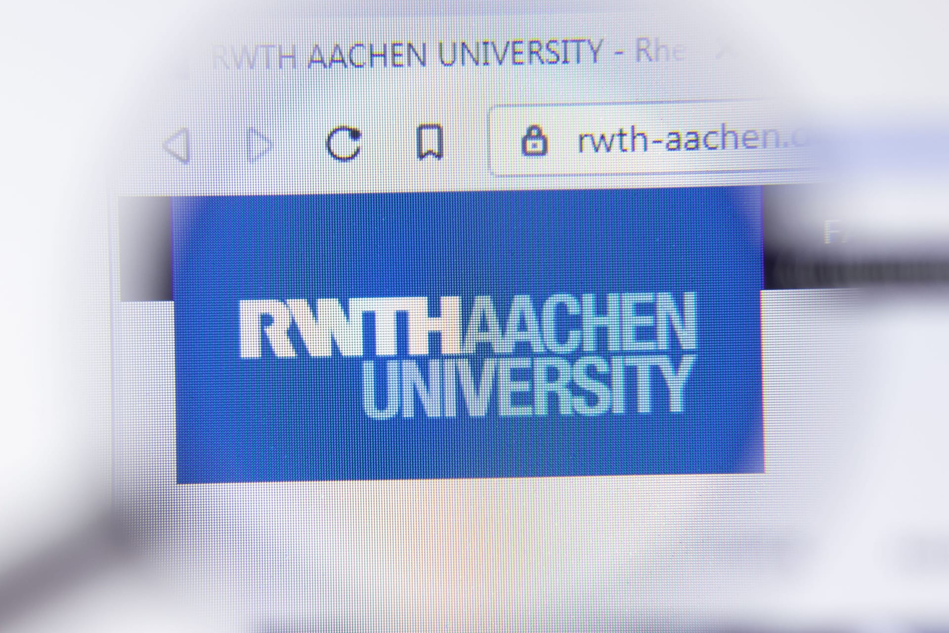 Los Angeles, California, USA - 7 March 2020: RWTH Aachen University website homepage logo visible on display close-up, Illustrative Editorial