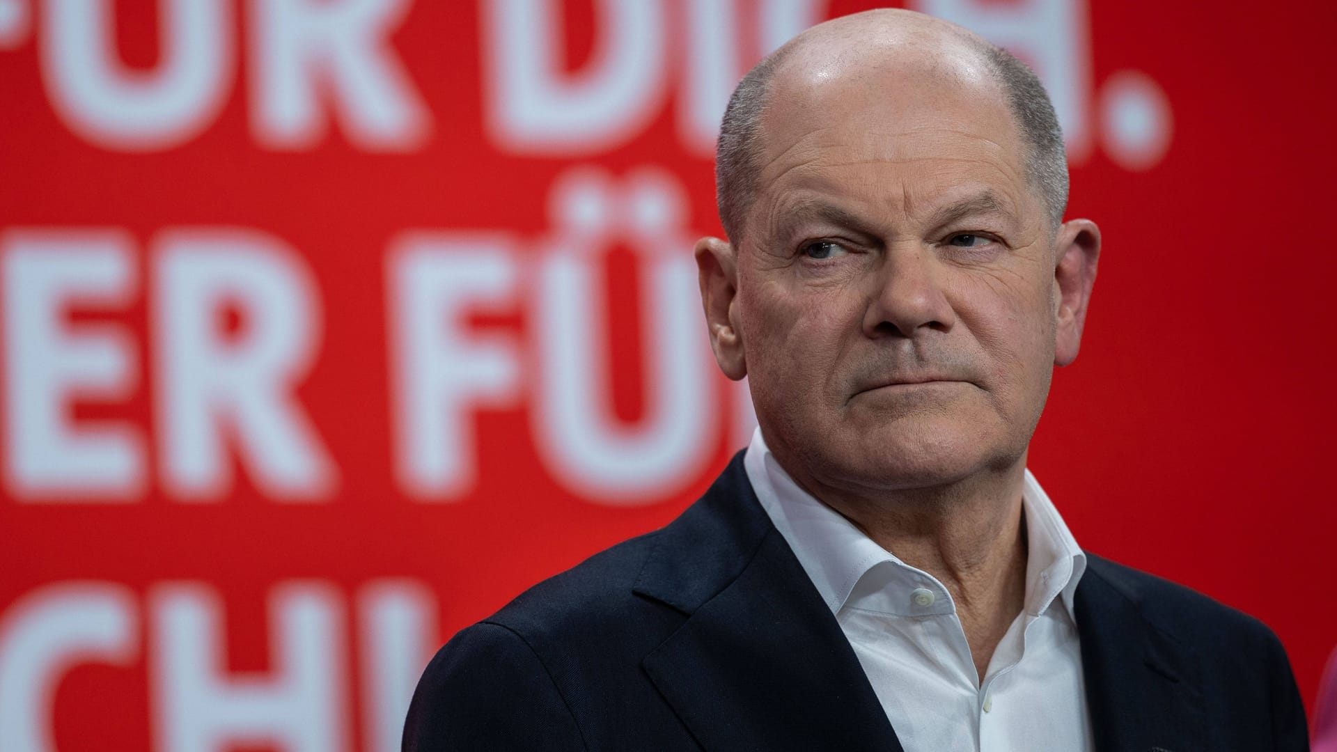 Olaf Scholz am Wahlabend im Willy-Brandt-Haus.