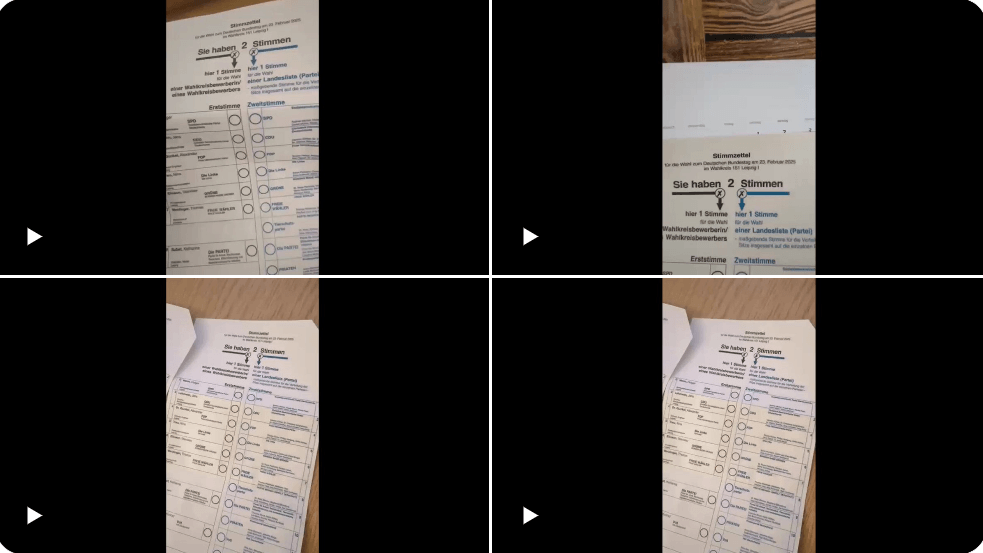 Videos mit gefälschten Wahlzetteln: Am Dienstag tauchten die Schnipsel auf, für die Unbekannte Wahlzettel manipuliert haben.