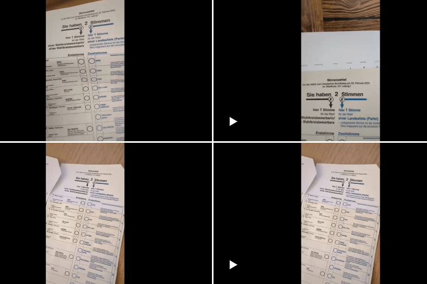 Videos mit gefälschten Wahlzetteln: Am Dienstag tauchten die Schnipsel auf, für die Unbekannte Wahlzettel manipuliert haben.