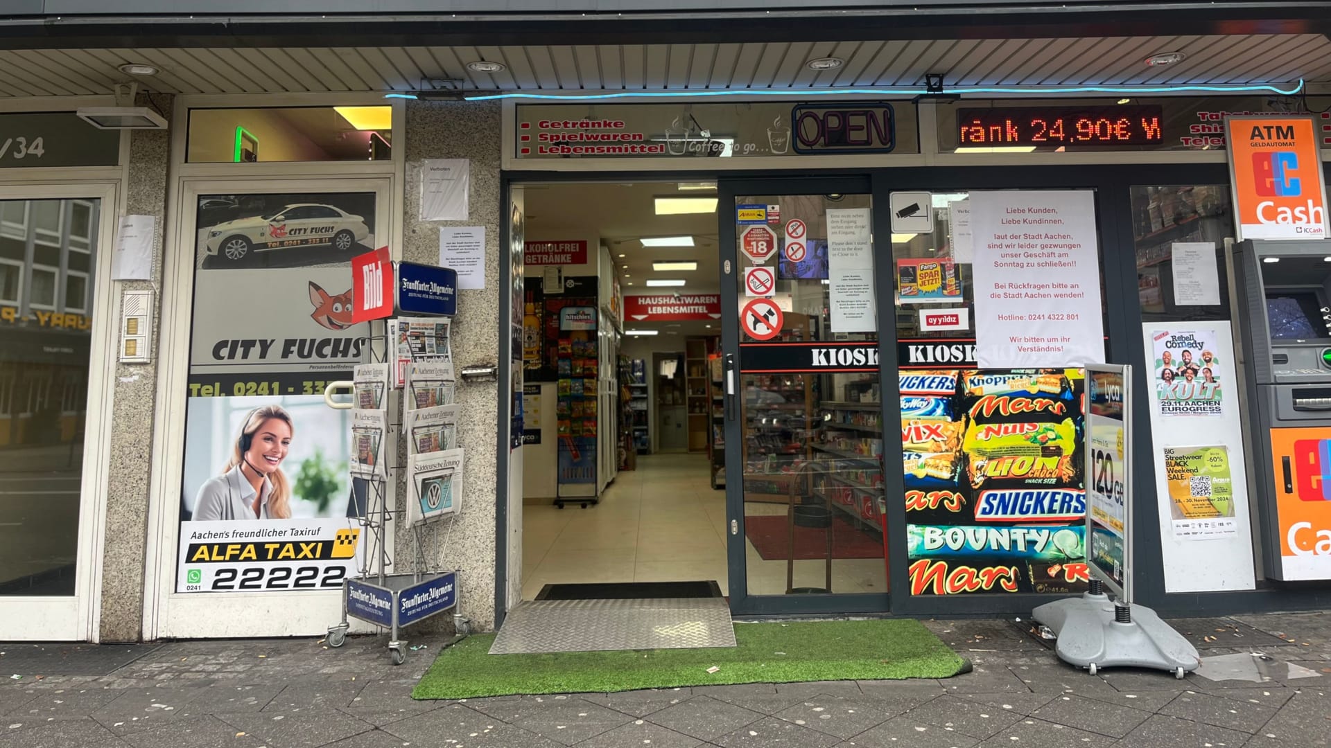 Ein Kiosk in Aachen: Zwei Aachener Kioske dürfen ab sofort wieder an Sonntagen öffnen.