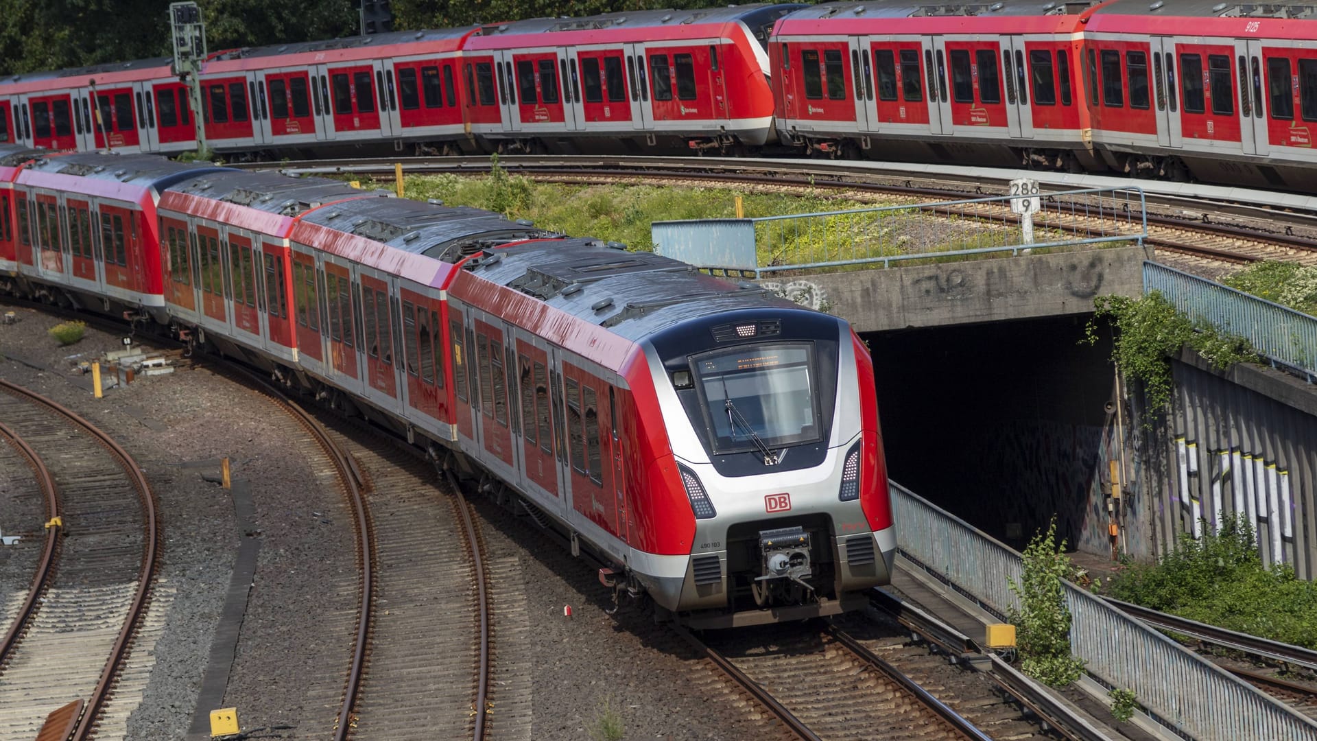 Zwei S-Bahnen kreuzen ihre Wege (Archivbild): Der Hamburger Hauptbahnhof gilt als stark überlastet, die Linke hat eine Lösung vorgestellt.