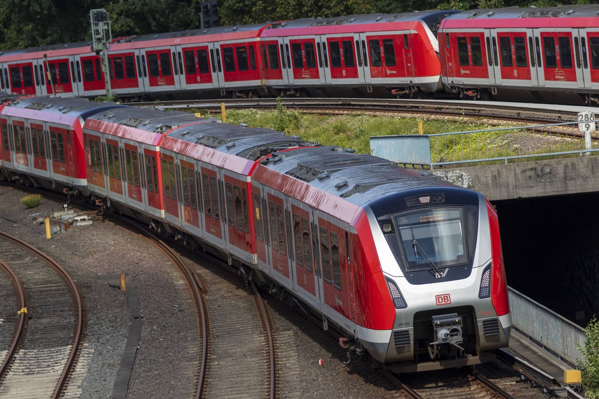 Zwei S-Bahnen kreuzen ihre Wege (Archivbild): Der Hamburger Hauptbahnhof gilt als stark überlastet, die Linke hat eine Lösung vorgestellt.