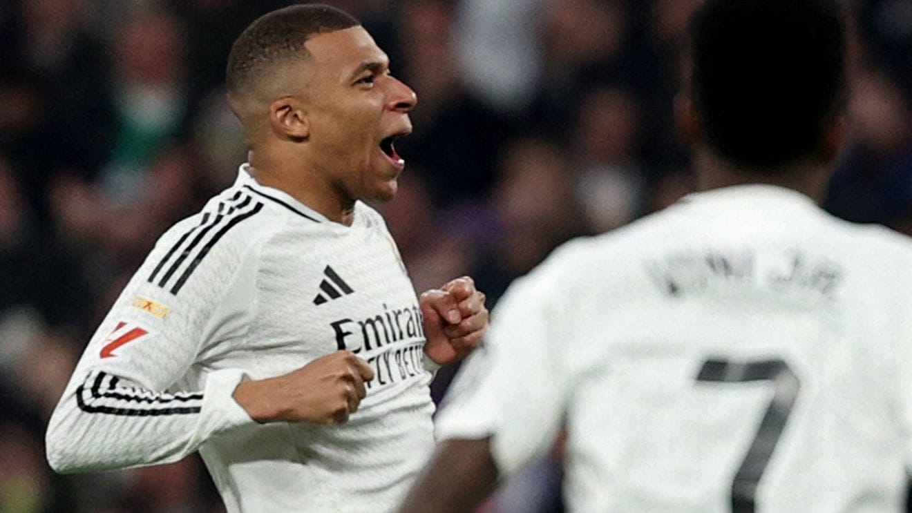 Kylian Mbappé jubelt: Er traf für Real Madrid.