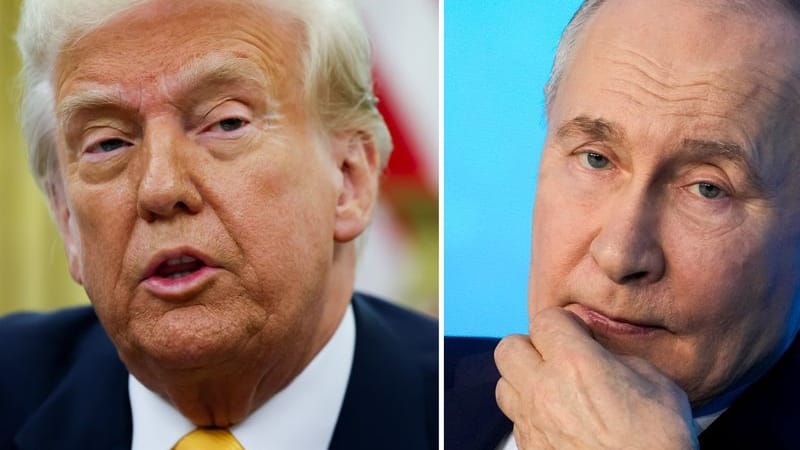 Die Archivbilder zeigen US-Präsident Donald Trump (l.) und den russischen Autokraten Wladimir Putin.