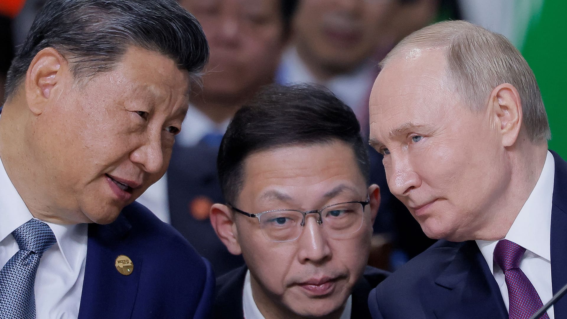 Mächtige Achse: Chinas Xi Jinping (l.) und Russlands Wladimir Putin beim Brics-Gipfel 2024 im russischen Kasan.