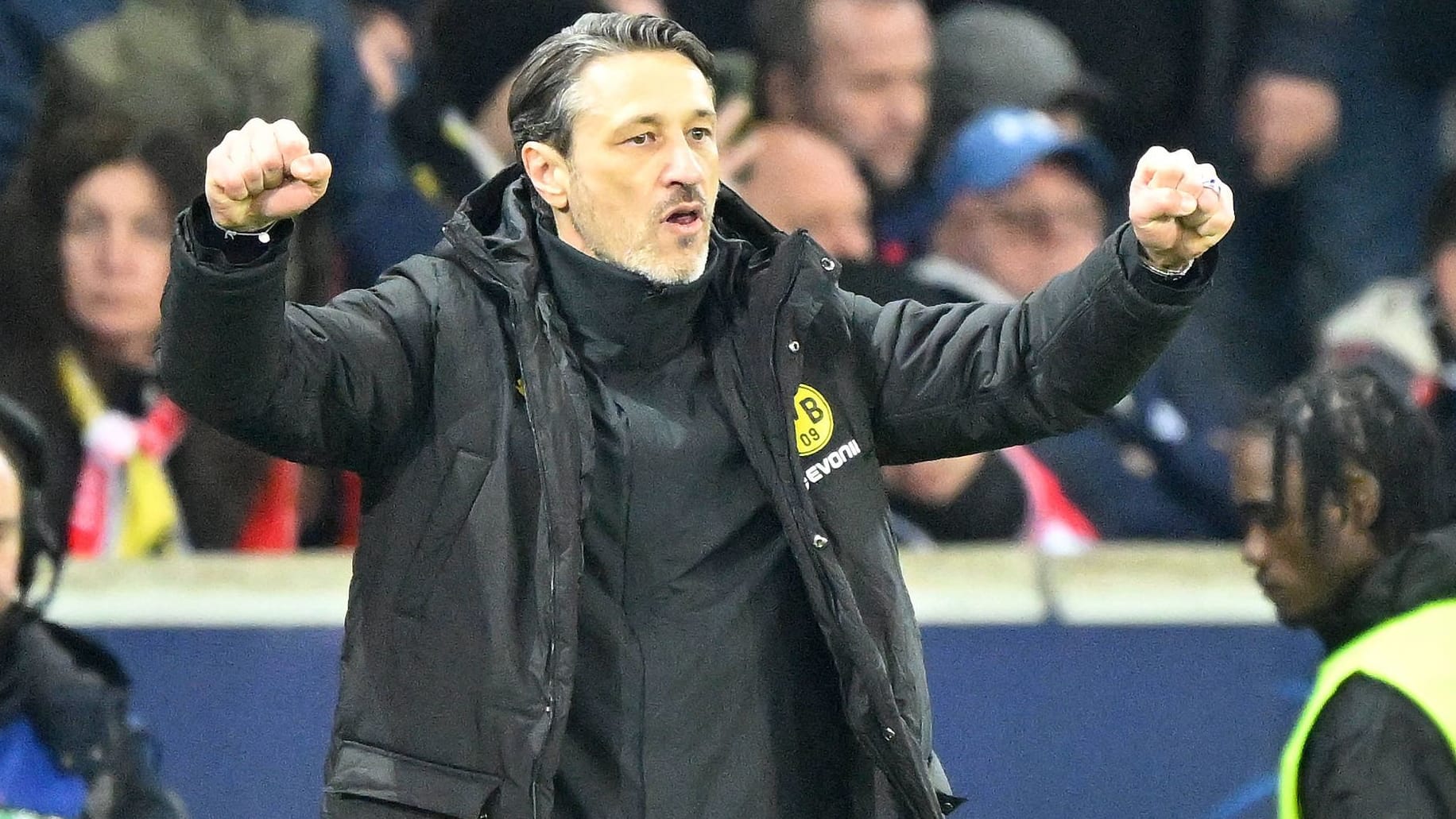 BVB-Trainer Niko Kovač: Jubel im Achtelfinal-Rückspiel gegen Lille in der Champions League.