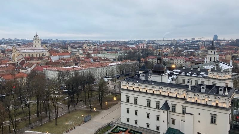Panoramablick vom Gediminas-Turm auf die Altstadt von Vilnius.