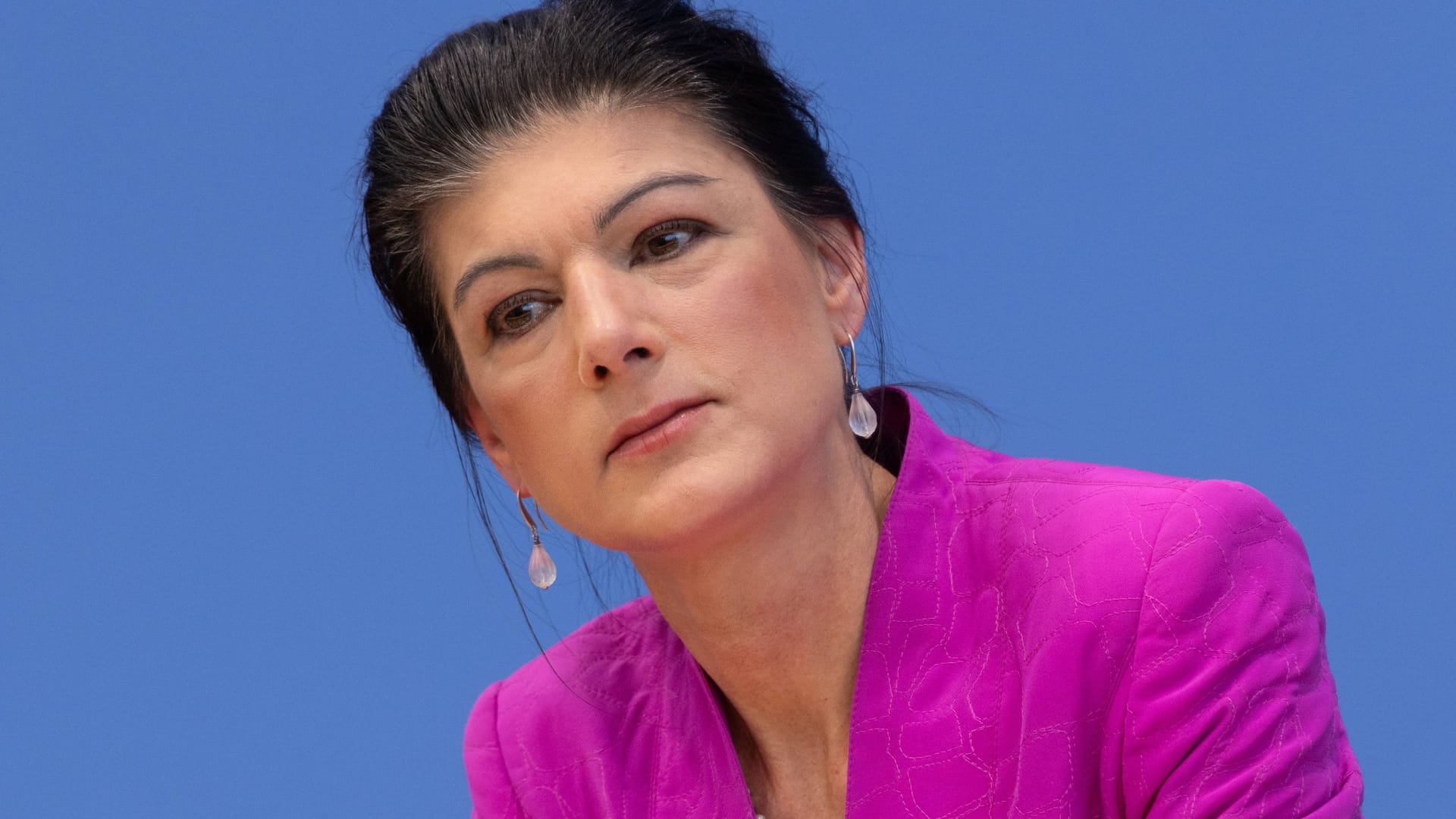 Haltung bewahren: Sahra Wagenknecht am Tag nach der Wahl in der Bundespressekonferenz.