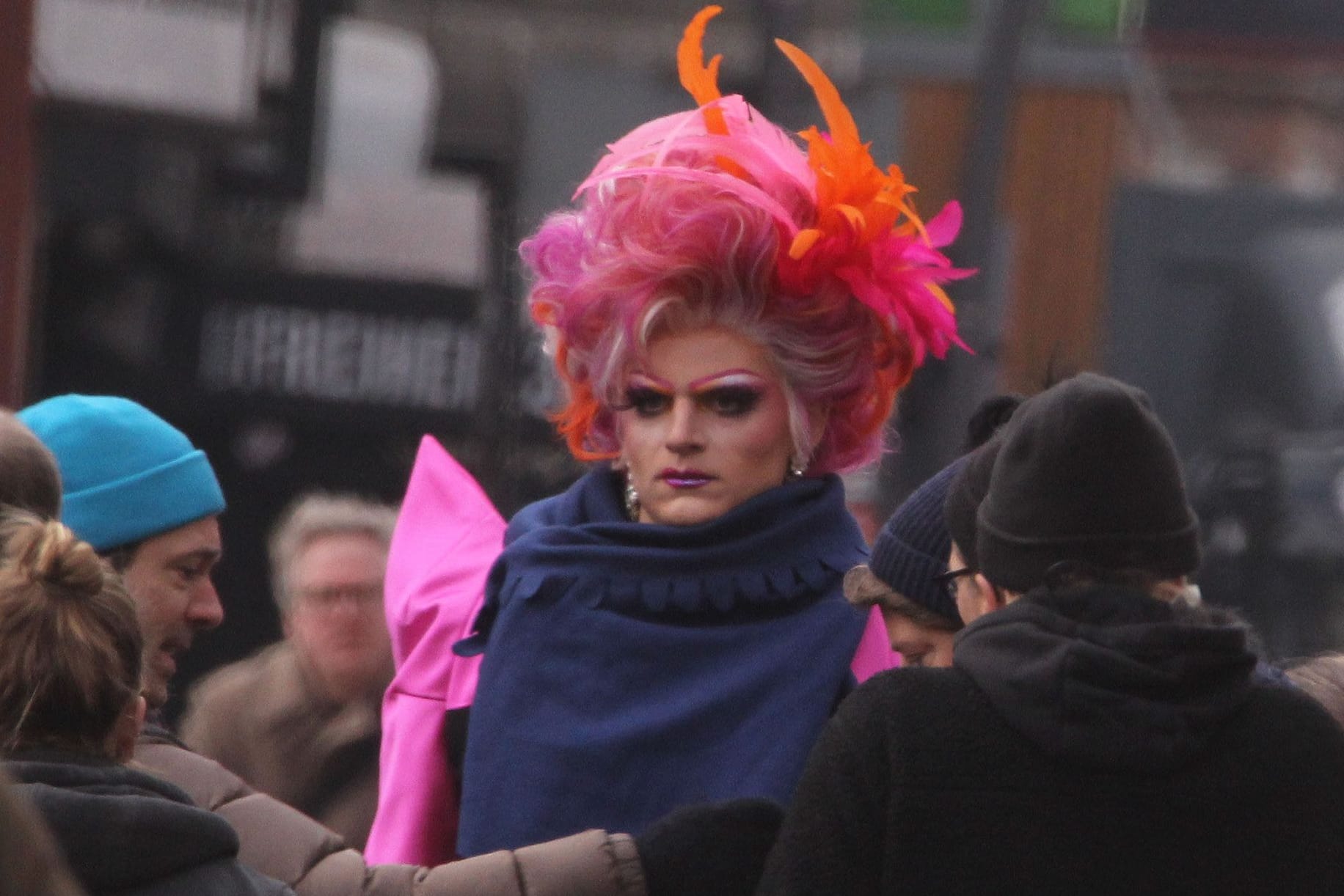 Schauspieler Johannes Hegemann als Olivia Jones: Auf St. Pauli wird derzeit das Leben der Dragqueen verfilmt.