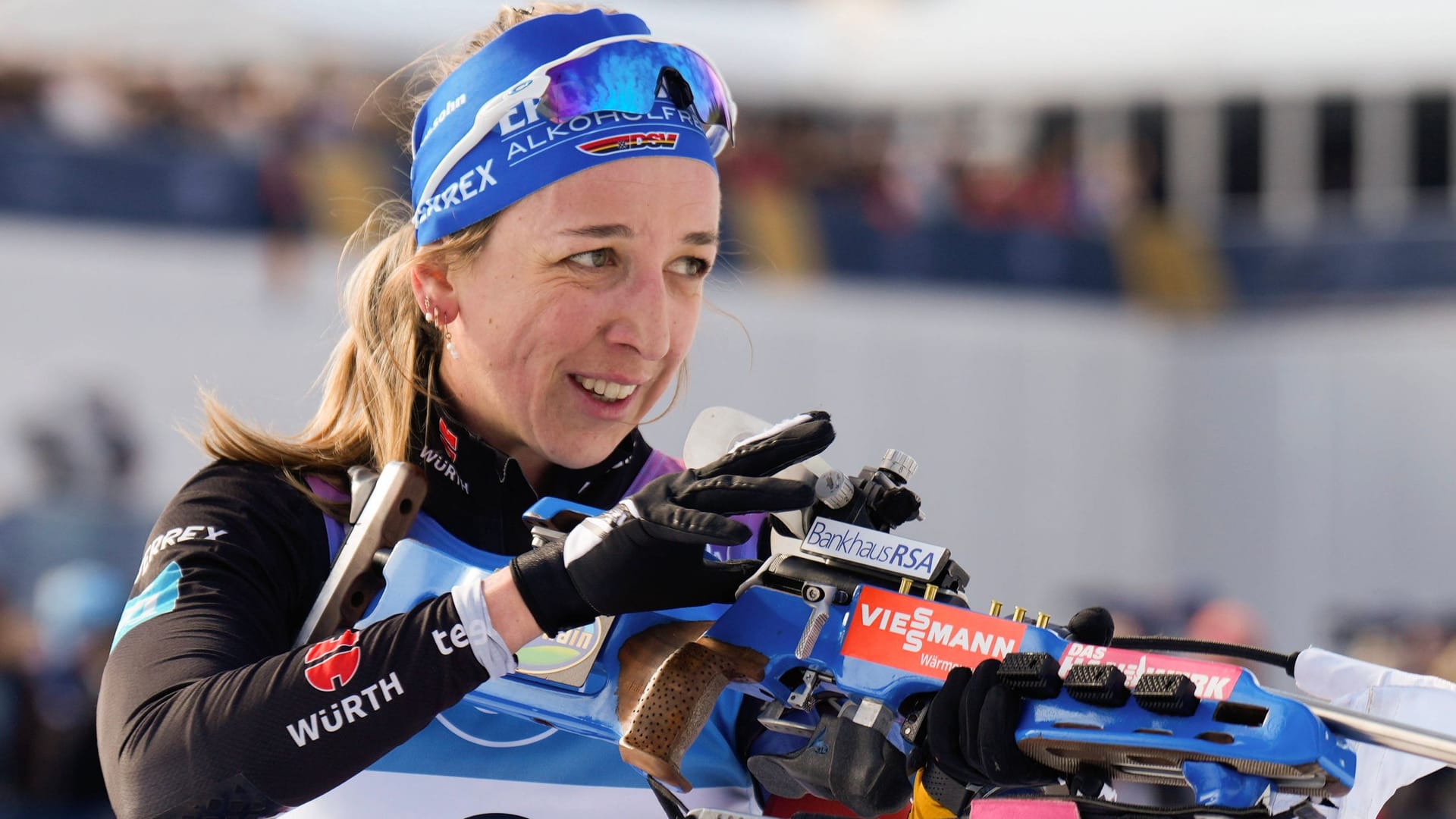 Franziska Preuß: Die deutsche Biathletin ist auf Kurs, den Gesamtweltcup zu gewinnen.