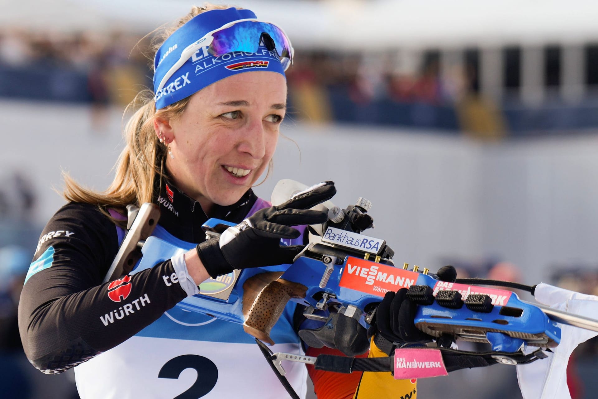 Franziska Preuß: Die deutsche Biathletin ist auf Kurs, den Gesamtweltcup zu gewinnen.