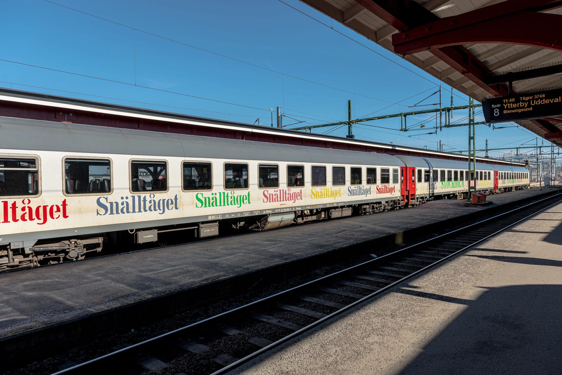 Gothenburg, Sweden - March 12 2022: Passenger cars of Snälltåget.