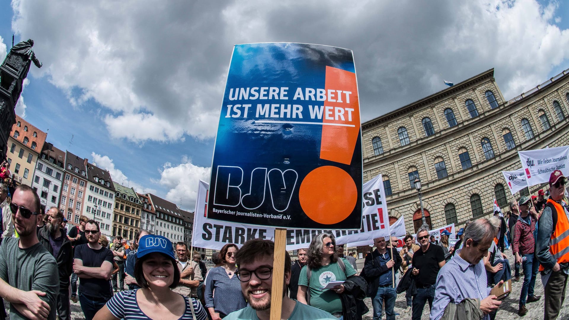 Demo des Bayerischen Journalisten Verbands in München (Archivbild):