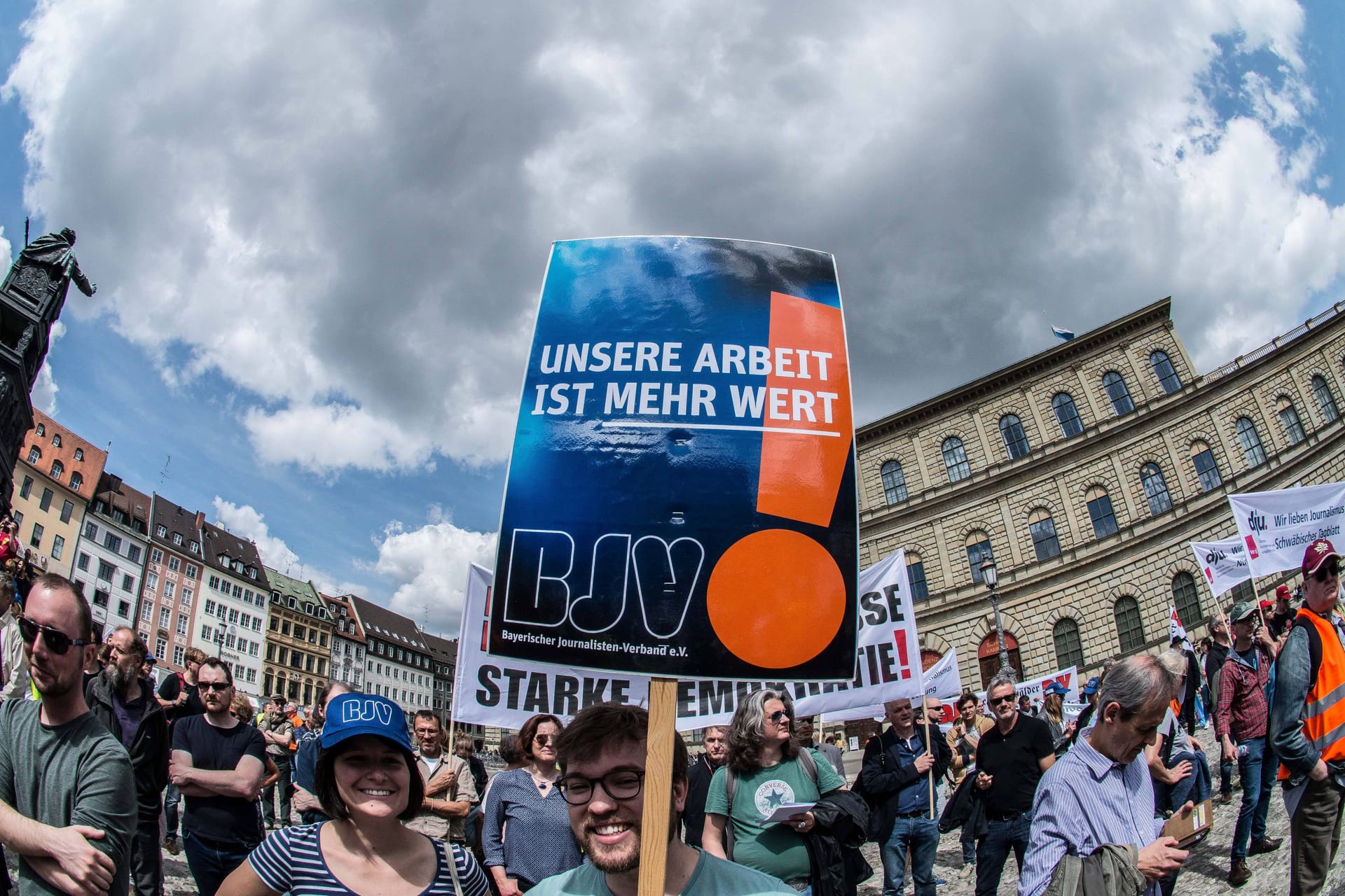 Demo des Bayerischen Journalisten Verbands in München (Archivbild):