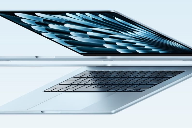 Neue Farbe: Apples Macbook Air gibt es jetzt auch in Himmelblau.