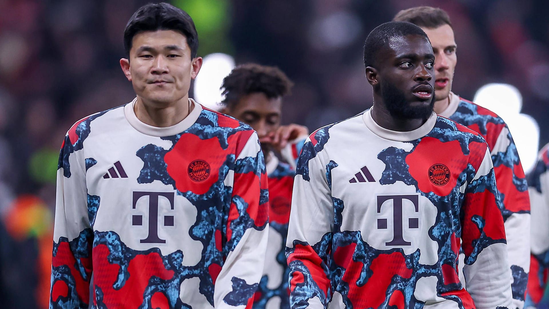 Min-jae Kim (l.) neben Dayot Upamecano: Der Südkoreaner hat Schmerzen an der Achillessehne.