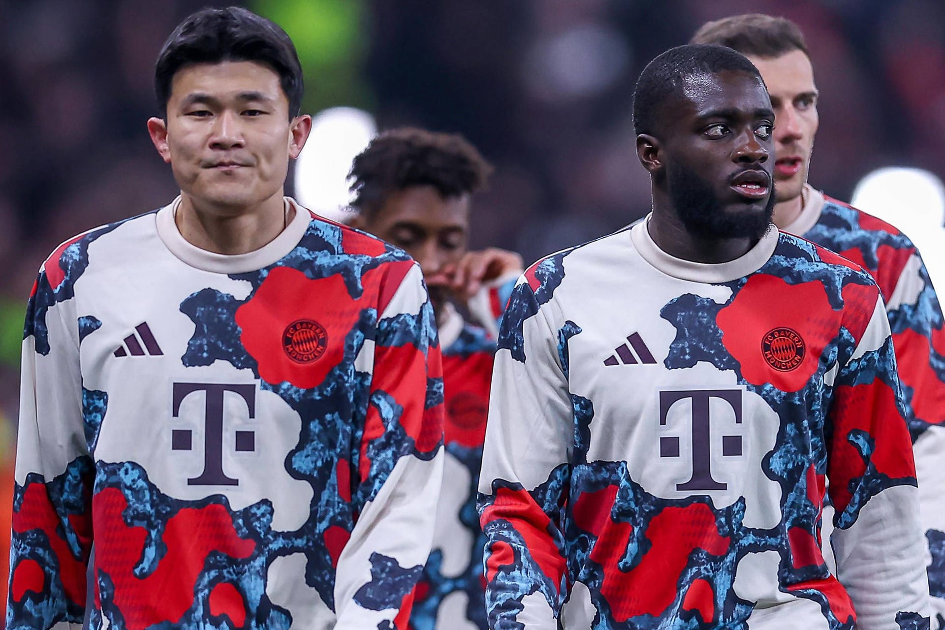 Min-jae Kim (l.) neben Dayot Upamecano: Der Südkoreaner hat Schmerzen an der Achillessehne.