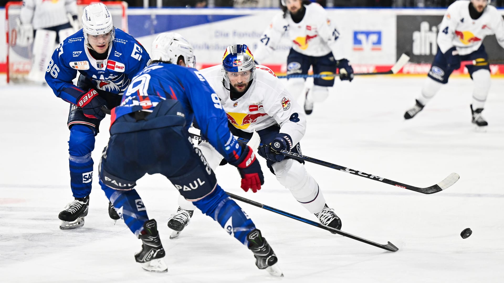 Tobias Rieder in einer Partie gegen die Adler Mannheim (Archivbild): Der 32-Jährige spielt seine erste Saison in der DEL.