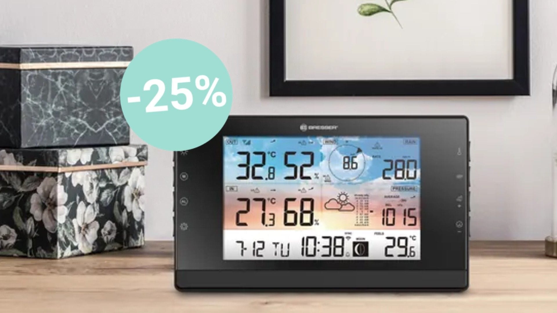 Aldi-Angebot: Der Discounter bietet eine Wetterstation mit Außensensor von Bresser an.