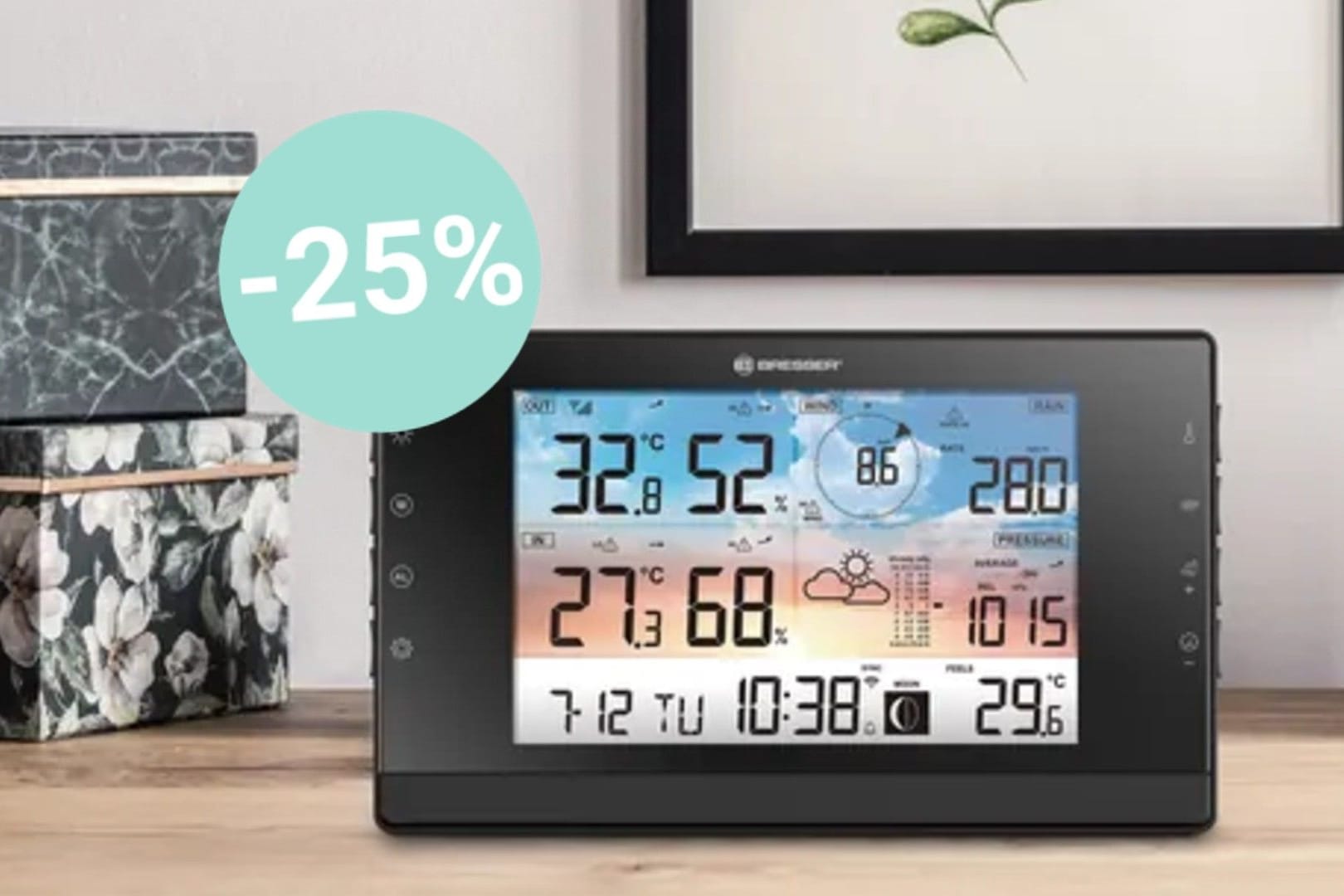 Aldi-Angebot: Der Discounter bietet eine Wetterstation mit Außensensor von Bresser an.