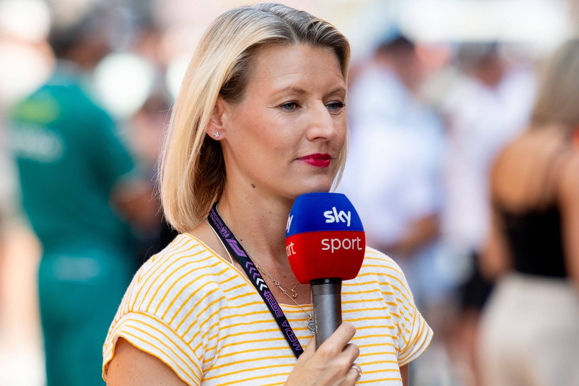 Sandra Baumgartner: Die Reporterin arbeitet seit 2012 in der Formel-1-Berichterstattung von Sky.