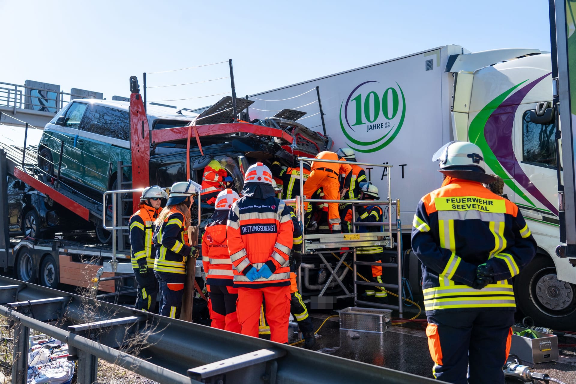 Schwerer Unfall: Auf der A1 zwischen Maschener Kreuz und Hamburg-Harburg ereignete sich der Unfall.