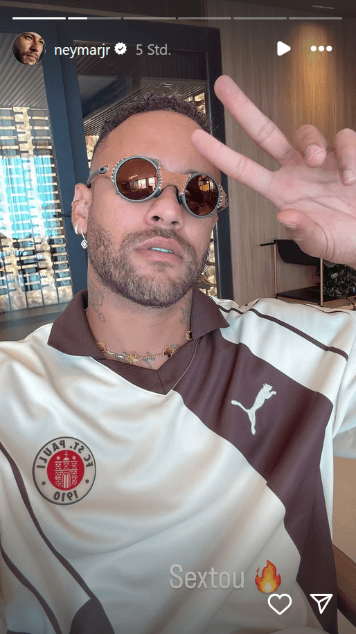 Neymar im St.-Pauli-Trikot: Es dürfte nicht zu einem regelmäßigen Anblick werden.