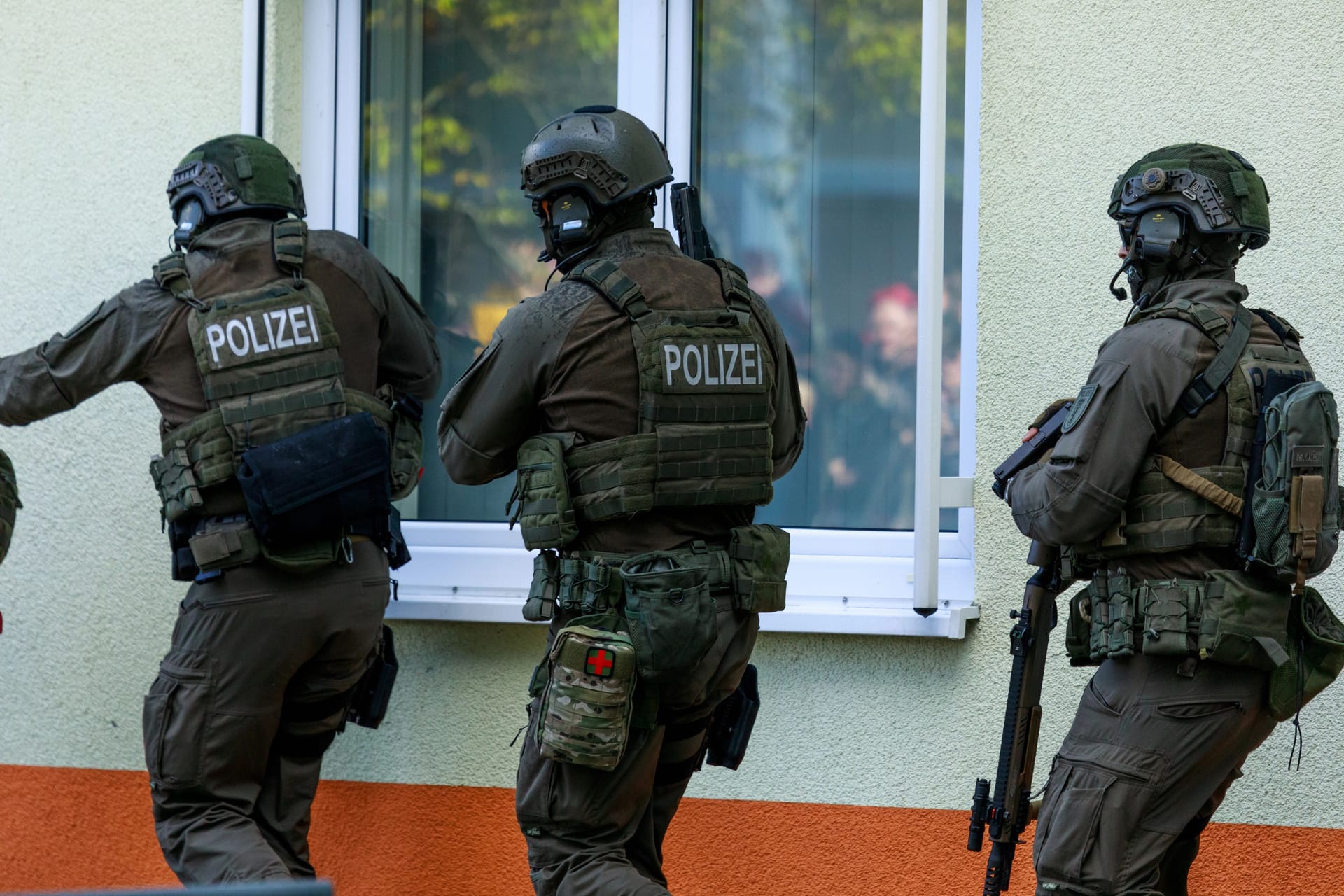 Berlin/Germany - September 18, 2022: German police tactical units, in german Spezialeinsatzkommando Polizei, SEK,