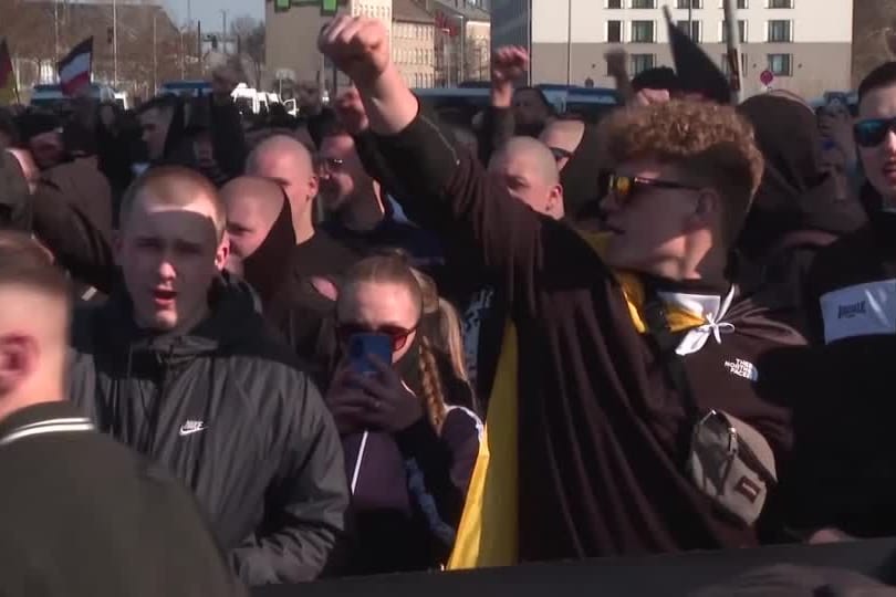 BERLIN-RECHTSEXTREME/DEMO
