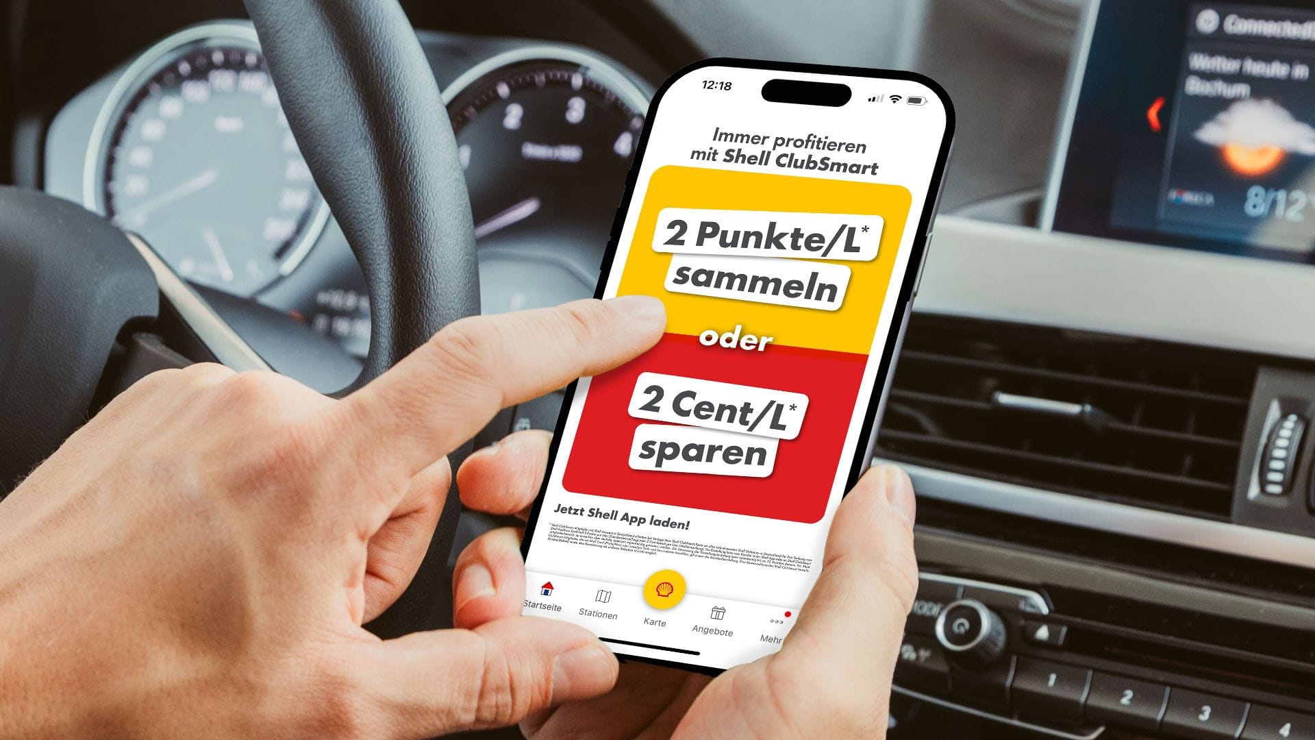 Mit der Shell App alle Shell ClubSmart Vorteile im Blick: Punkte sammeln, Rabatte sichern und Prämien einlösen – ganz einfach per Fingertipp!