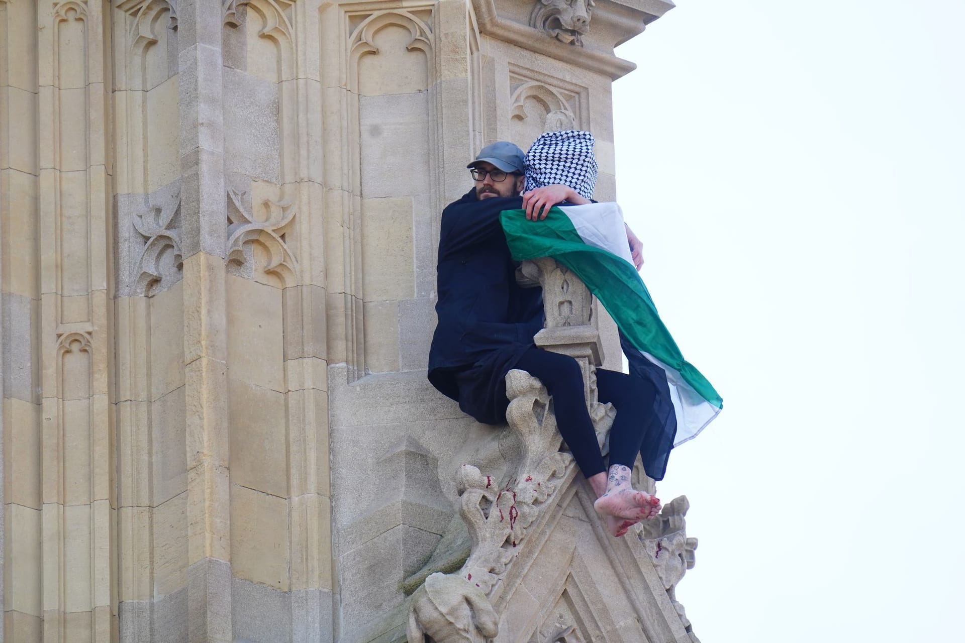 Pro-Palästinensische Aktion am Big Ben in London