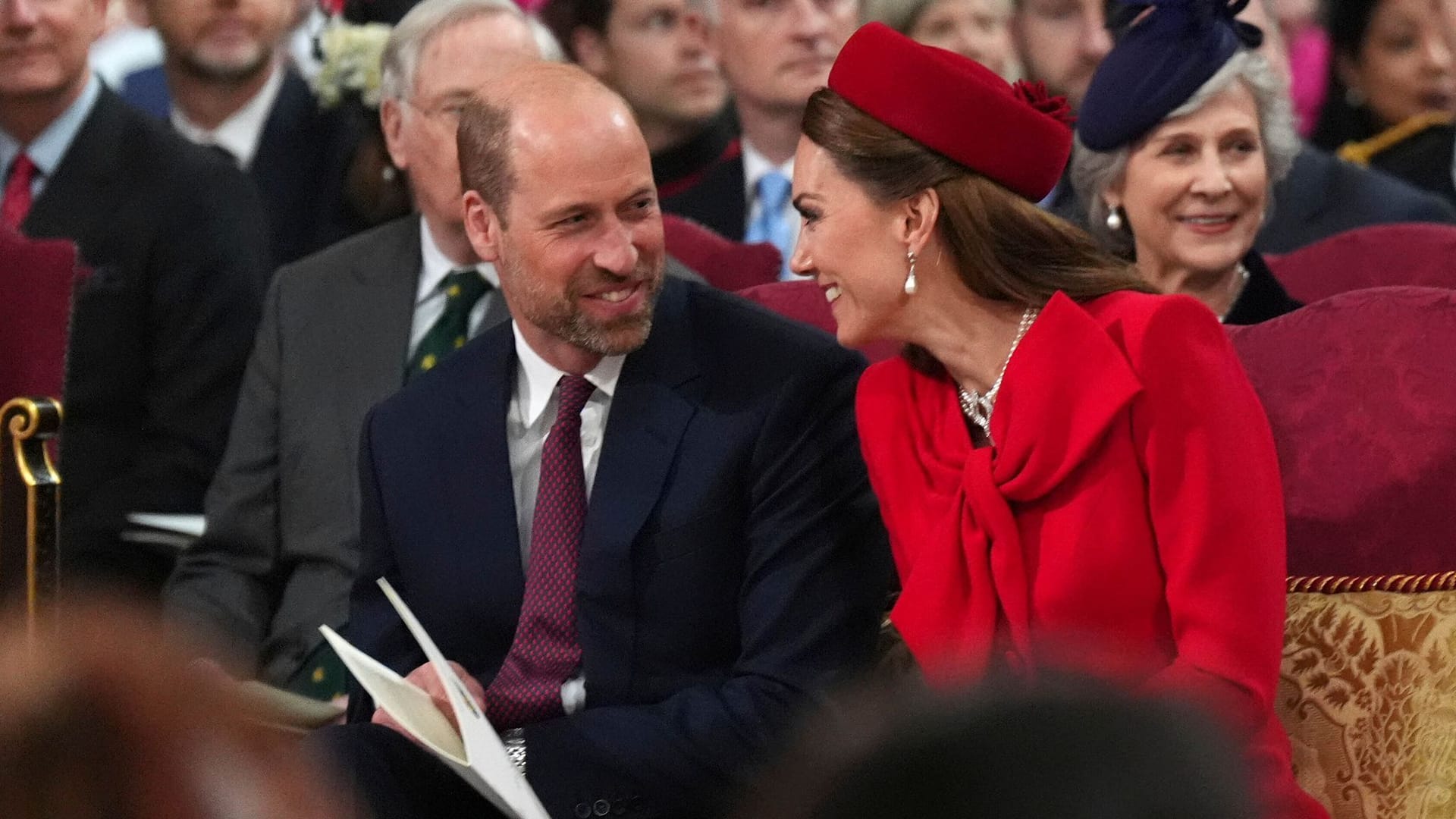 William und Kate schienen sich über etwas zu amüsieren.