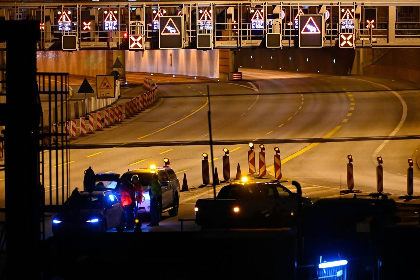 Elbtunnel in der Nacht gesperrt