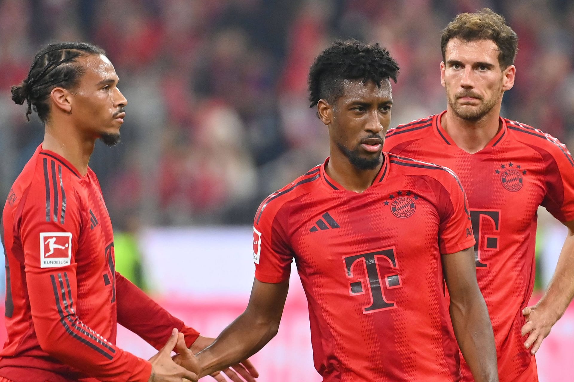 Leroy Sané (l.), Kingsley Coman und Leon Goretzka: Alle drei spielen seit Jahren in München.