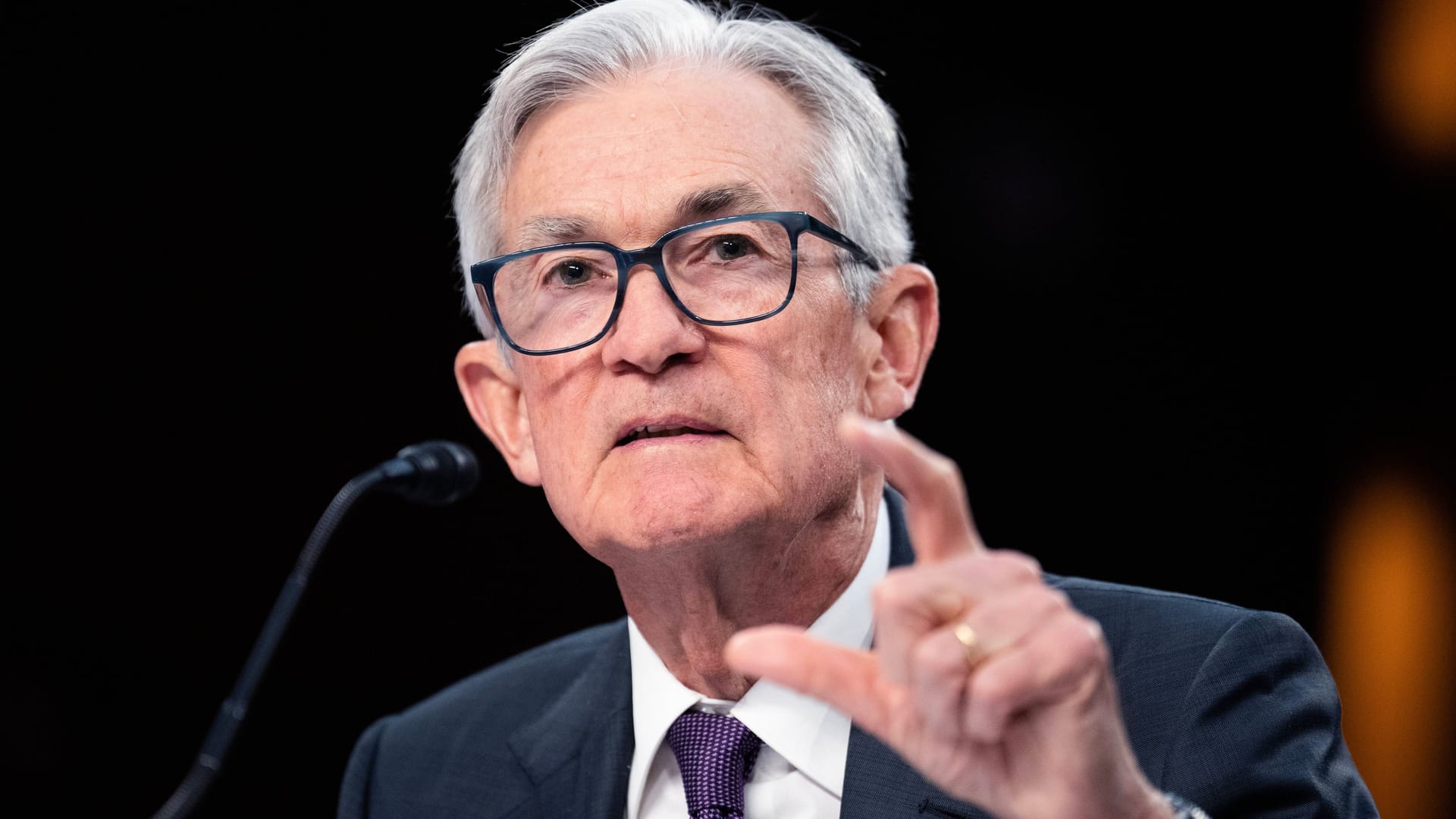 Jerome Powell, Chef der US-Notenbank: Er warnt vor einem wirtschaftlichen Abschwung.