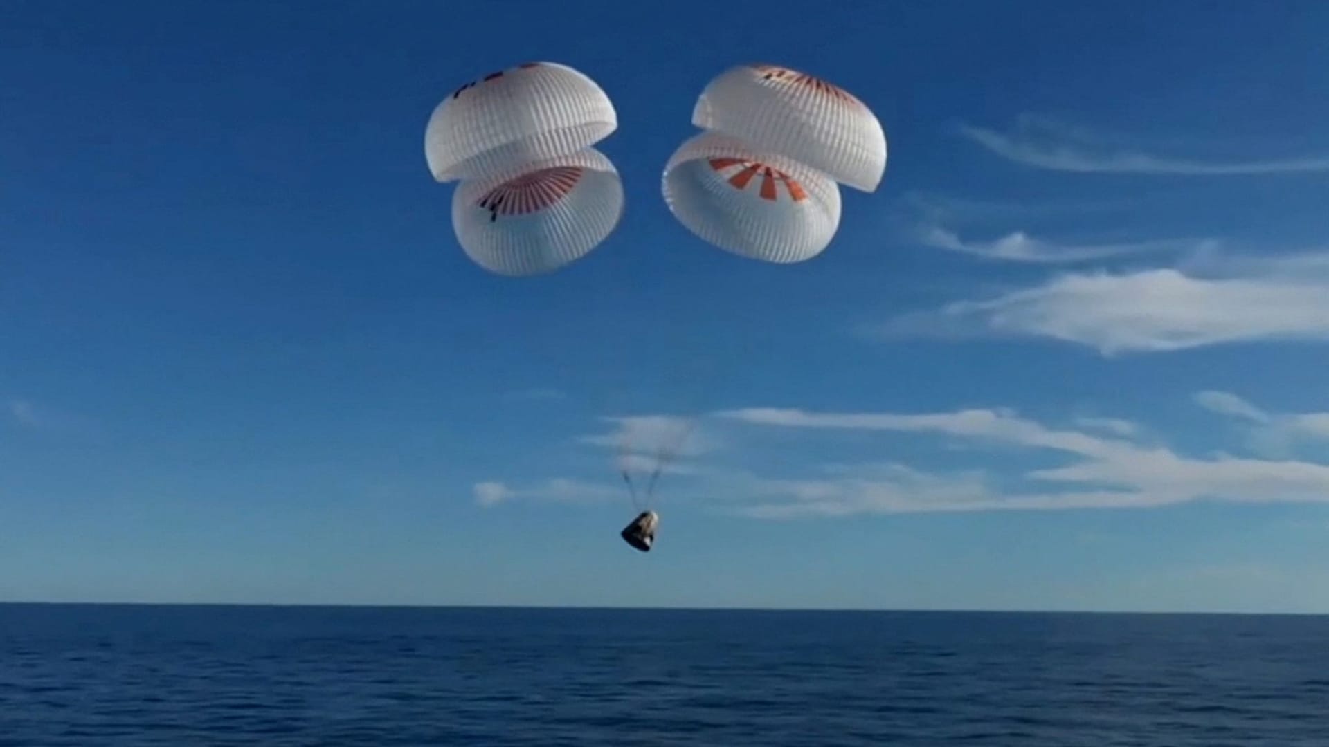 Astronauts Butch Wilmore and Suni Williams return to earth in a Crew Dragon capsule