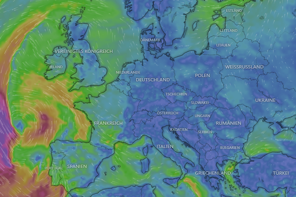 Das aktuelle Wetter in Europa: Ab Montag wird das Hoch "Ingeborg" verdrängt und kalte Luft aus dem Norden strömt nach Deutschland.