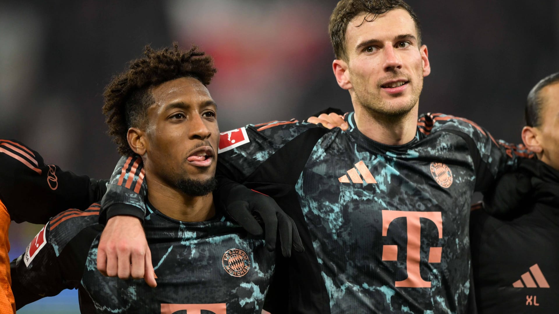 Kingsley Coman (l.) neben Leon Goretzka: Der Franzose zählt zu den Verkaufskandidaten im Sommer.