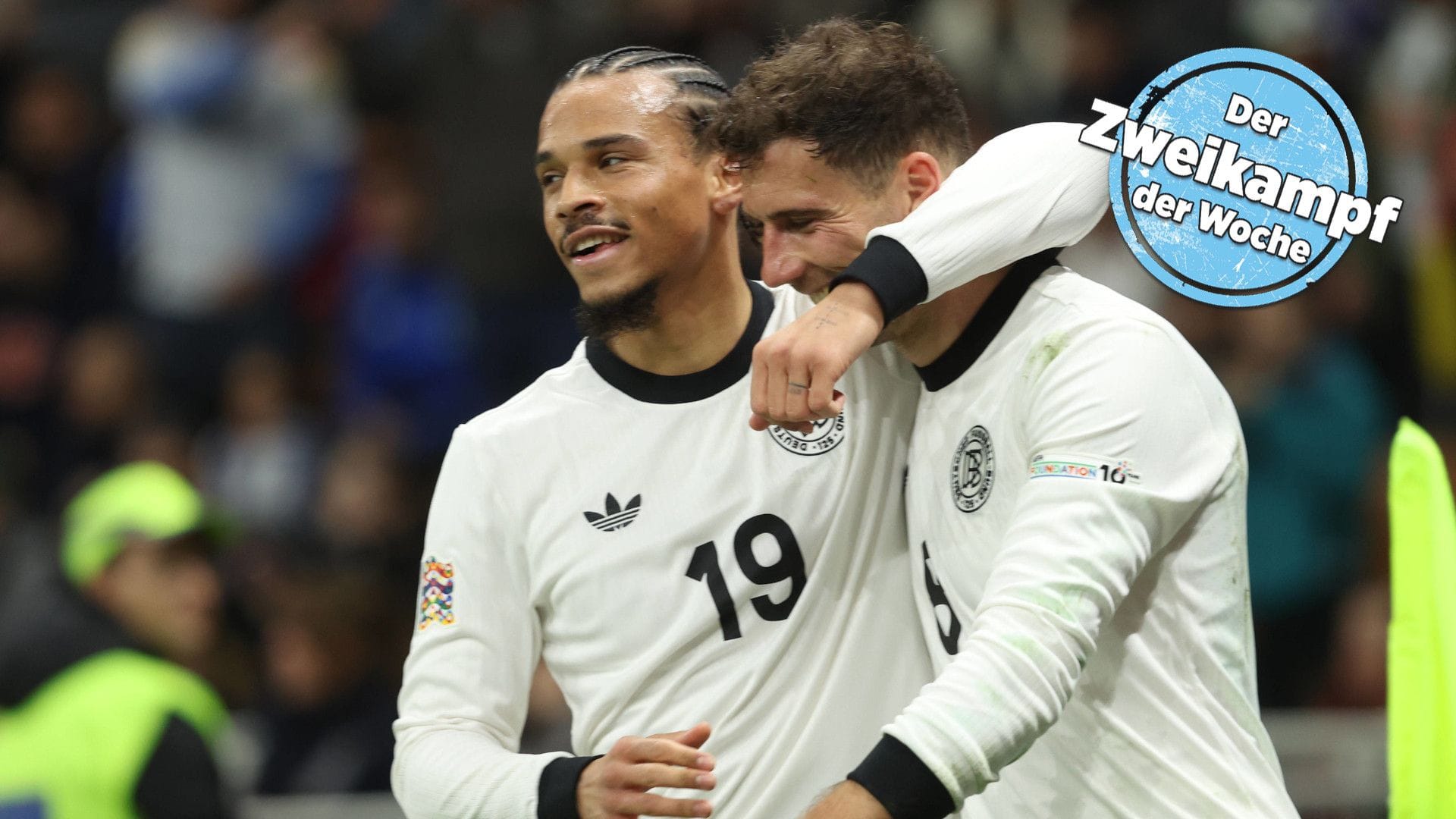 Leroy Sané (l.) und Leon Goretzka haben eine bewegte Länderspielwoche hinter sich - mit einem glücklichen Ausgang.