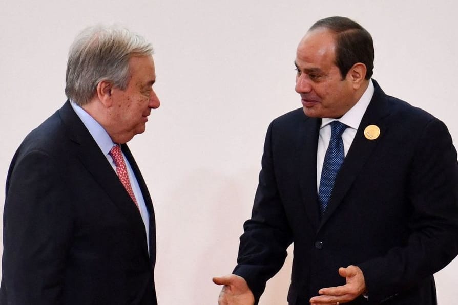 Abdel Fattah al-Sisi (l) mit António Guterres: Ägypten empfing auch den UN-Generalsekretär in Kairo.