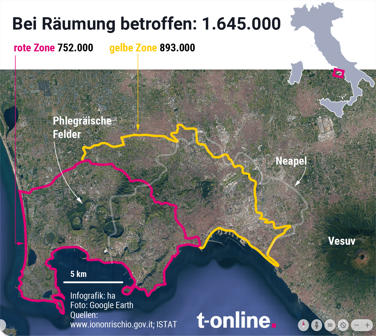 Phlegräische Felder und Neapel: Gefährliche Nähe zum Supervulkan bedroht Millionen.