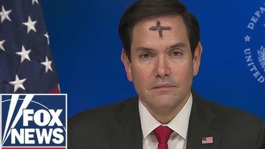 Marco Rubio bei Fox News: Der Außenminister trug ein Aschenkreuz auf der Stirn.